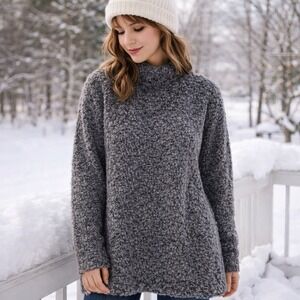 Gleneden England Womens Alpaca Wool Blend Sweater Fisherman Grandpa Medium